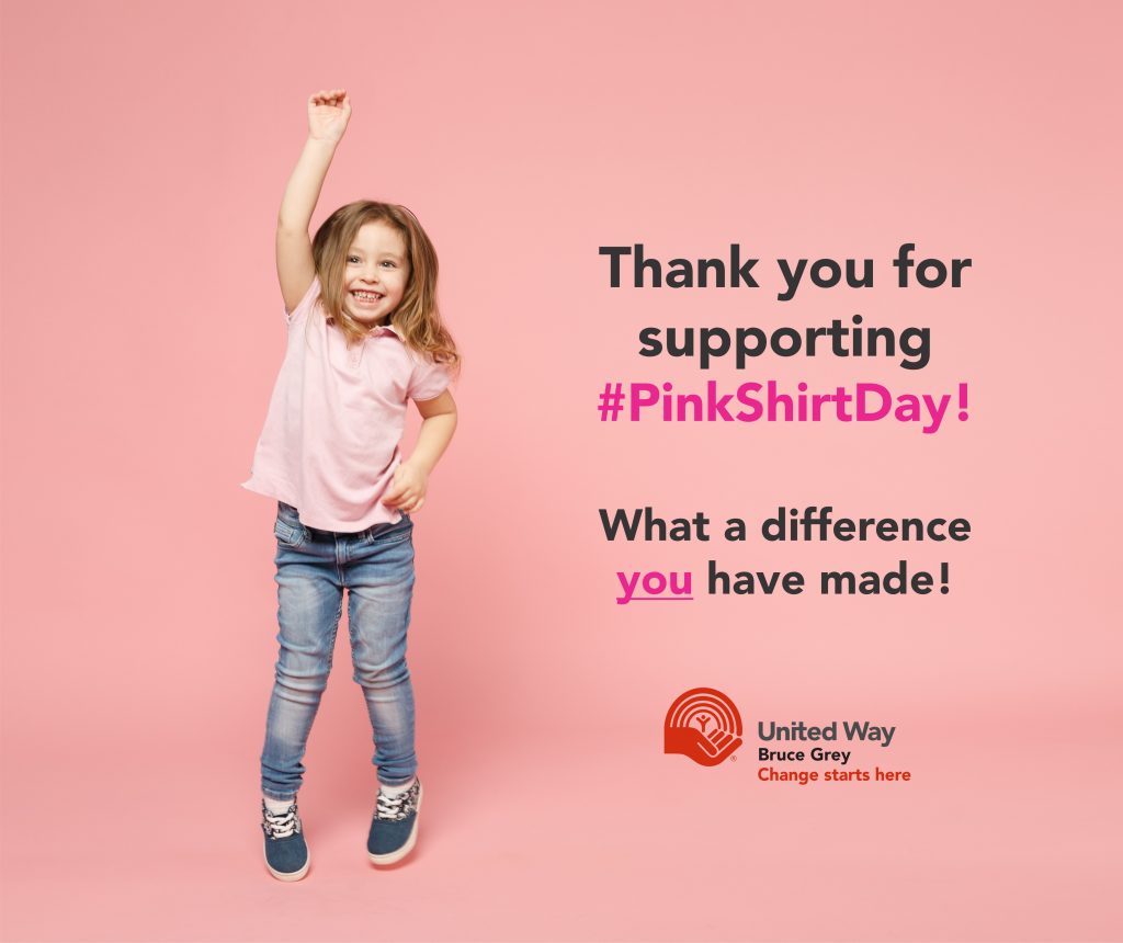 The United Way of Bruce Grey Be Kind Always - Pink Shirt Day.