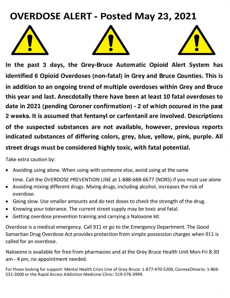 Sadly There Have Been At Least 10 Overdose Deaths In Grey And Bruce Counties So Far In 2021 Here S What You Need To Know United Way Of Bruce Grey